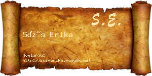Sós Erika névjegykártya
